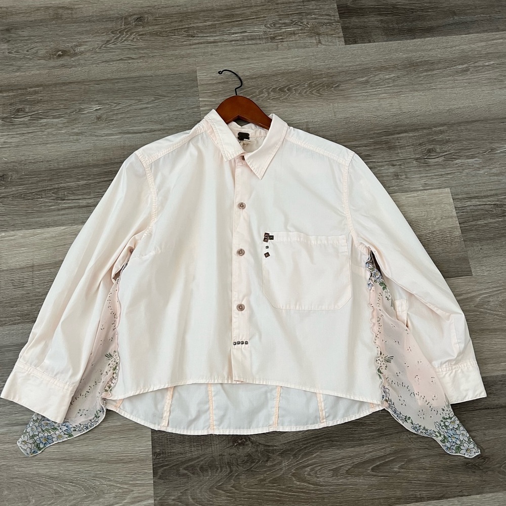 We the Free summer daydream blush pink button down shirt medium
